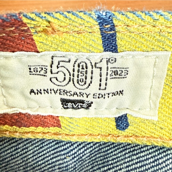 LEVI’S 501 150th Anniversary Banner Jeans Original Fit Selvedge Jeans 32W x 32L - Picture 7 of 11